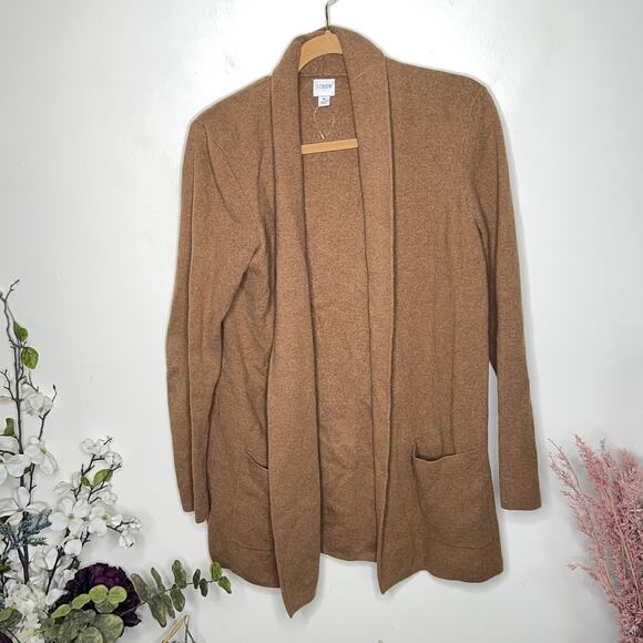 J. CREW Chelsea Sweater Blazer Heather Camel Tan Brown Sz M {XX44} - Picture 3 of 7